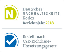 Entsprechenserklärung zum Deutschen Nachhaltigkeitskodex (DNK) für das Geschäftsjahr 2018